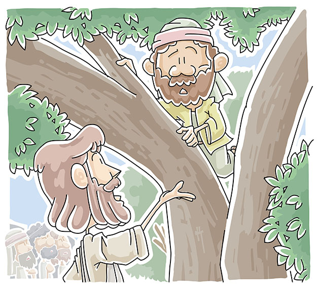 Zacchaeus who climbed a tree to see Jesus