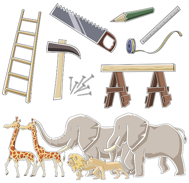 Tools and animals of Noah's ark
