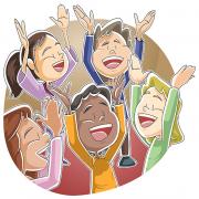 Children singing and praising
